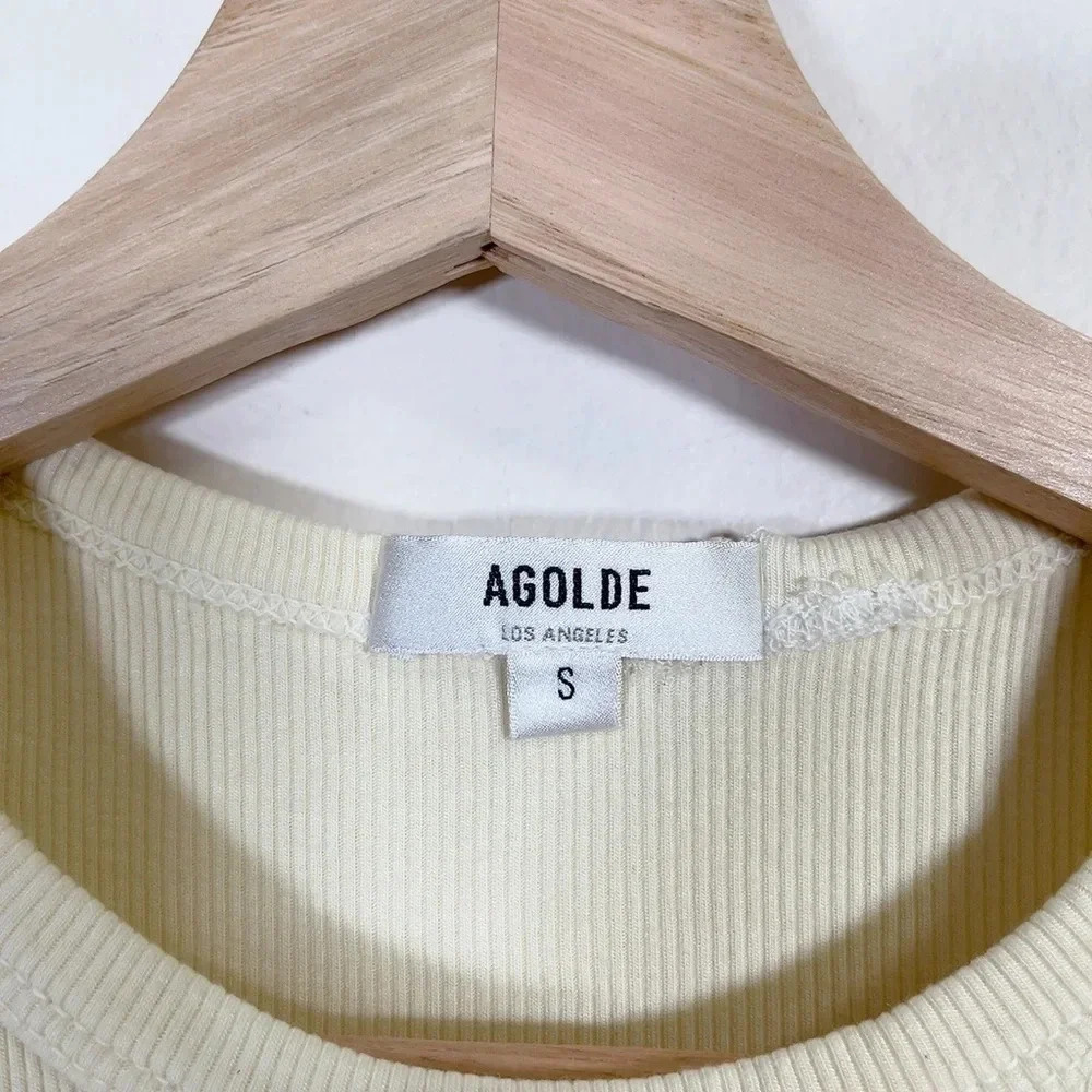 Agolde Rianne Ribbed Yellow  Bodysuit - Picture 7 of 12